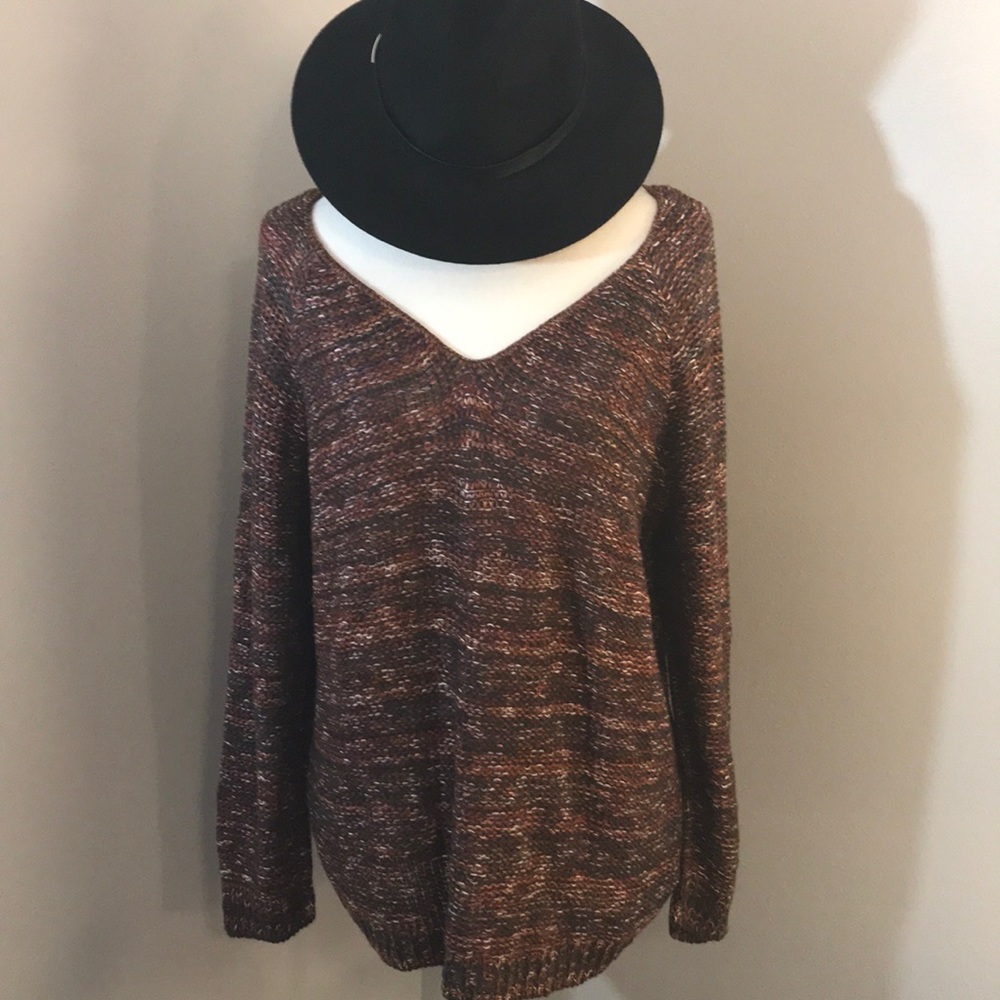 SUSINA Soft Multi-Colored V-Neck Sweater (NWT!)
